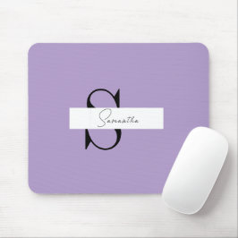 Personlig Lila Mousepad med Initial och Namn Musmatta