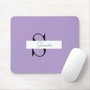 Personlig Lila Mousepad med Initial och Namn Musmatta