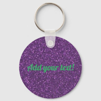 Personlig lila mousserande glitter nyckelring