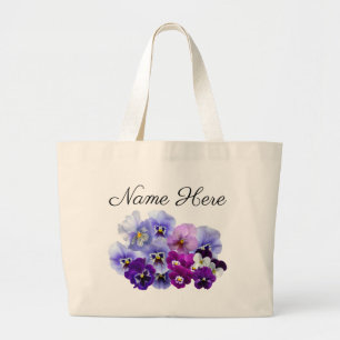 Personlig Lila Pansy Tote Bag Jumbo Tygkasse