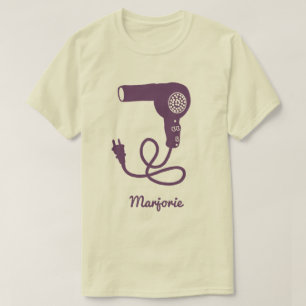 Personlig Lila Retro Hairdryer Blow Dryer T Shirt