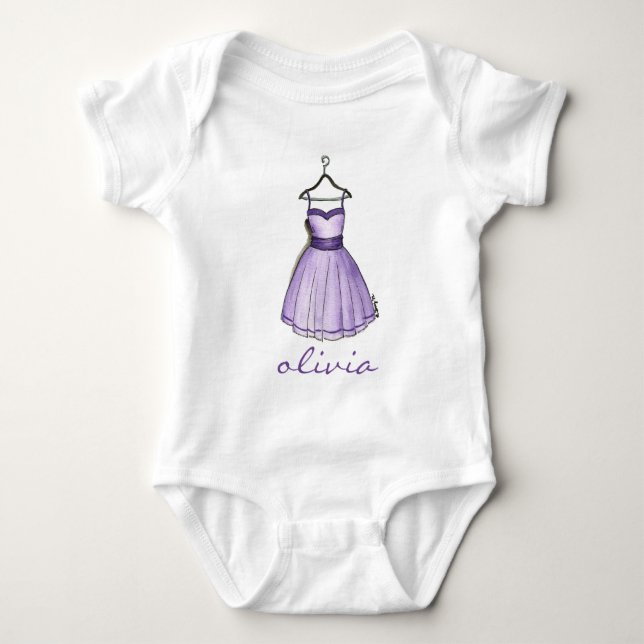Personlig Lila Retro Prom Söt Party Dress T-shirt (Framsida)