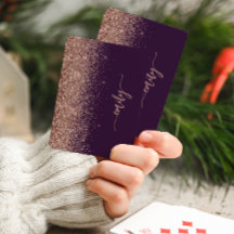 Personlig Lila Roséguld Glitter Signatur