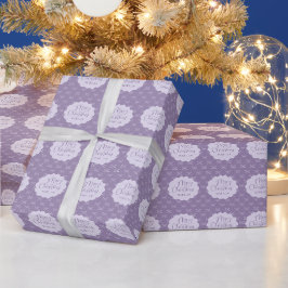 Personlig Lila Simple Bow God jul Presentpapper