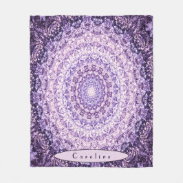 Personlig Lila Stone Mandala Fleecefilt
