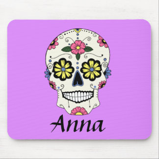 Personlig Lila Sugar Skull Mus Pad Musmatta