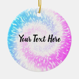 Personlig Lila Tie Dye Hippy Swirl jul Julgransprydnad Keramik