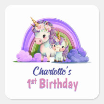 Personlig Lila Unicorn 1:a födelsedagen