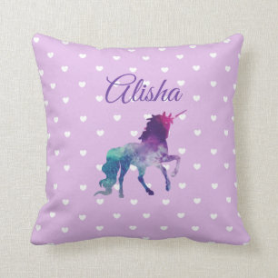 Personlig Lila Unicorn Pillow for Little Girl Kudde