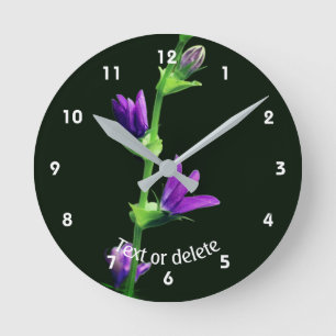 Personlig lila vildblomma rund klocka