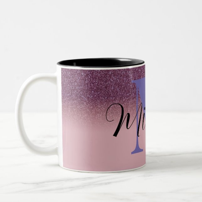 Personlig Lila Vintage Gifts Två-Tonad Mugg (Vänster)