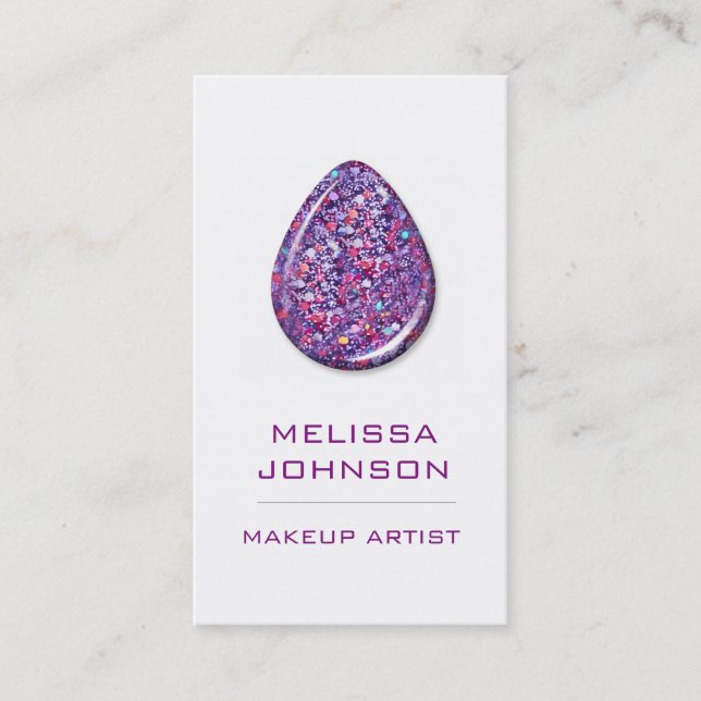 Personlig Lila Violet Glitter Business Cart Visitkort (Framsida)
