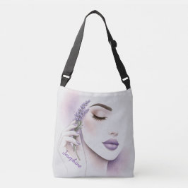 Personlig lila violett kvinna elegant chic axelväska