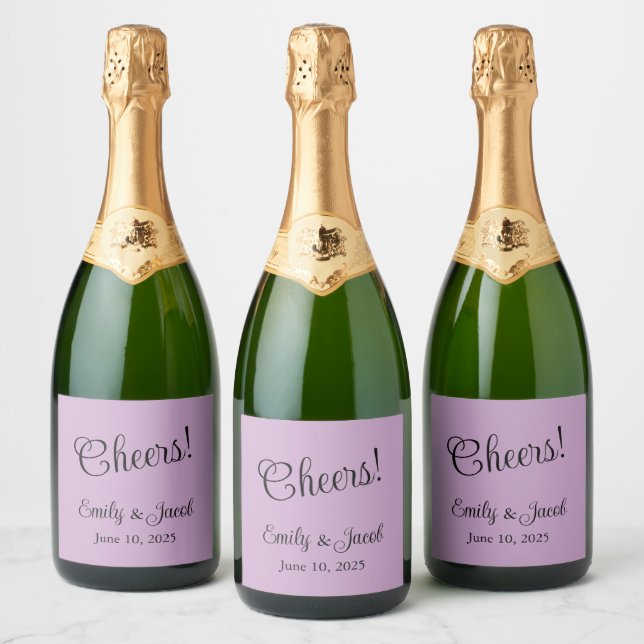 Personlig Lilac Champagne Labels (Flaskor)