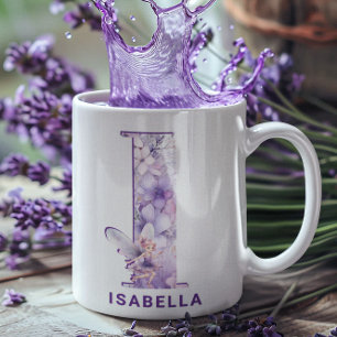 Personlig Lilac Fairy Monogram I Kaffemugg