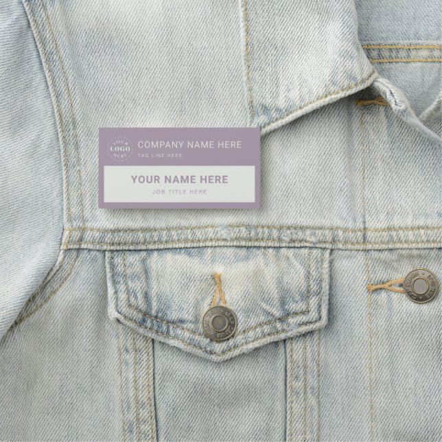 Personlig Lilac Lavender Large Rectangle Namnbricka (På plats)