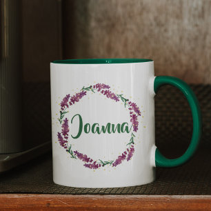 Personlig Lilac Namn Mugg Anpassningsbar-gåvor t