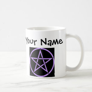Personlig Lilac Pentagram/ Pentacle Wiccan Mugg