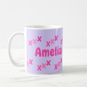 Personlig Lilac Rosa Kisses Kaffemugg