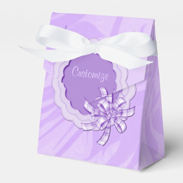 Personlig Lilac Scalloped Ram Favor Box Presentaskar (Framsidan Sidan)