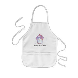 Personlig Lil'Baker Watercolor Cuppie Barnförkläde