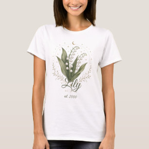 Personlig Liljekonvalj Födelsemblomsnamn T Shirt