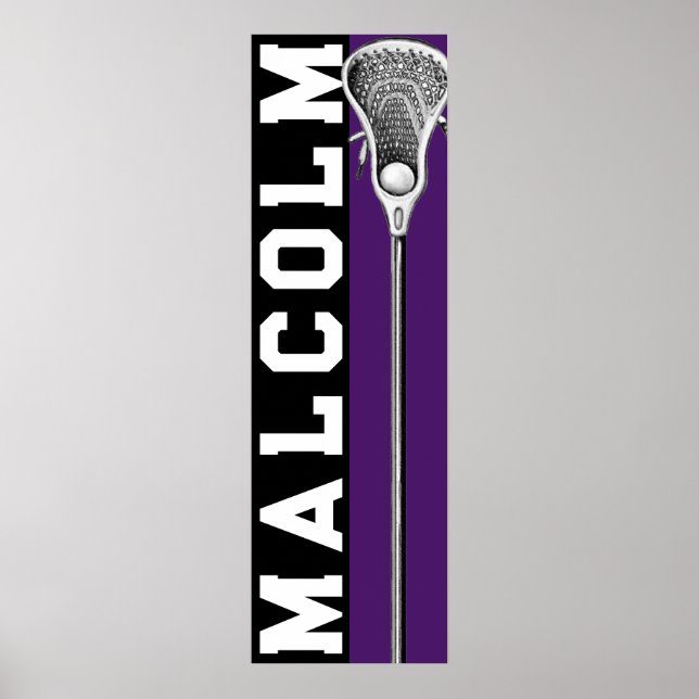 Personlig lilla lacrosse-lag Purpur Poster (Framsidan)