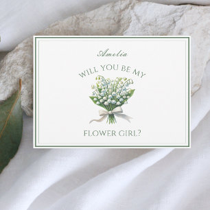 Personlig Lily of the Valley Bow Flower Girl Kort
