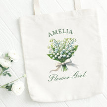 Personlig Lily of the Valley Bow Flower Girl