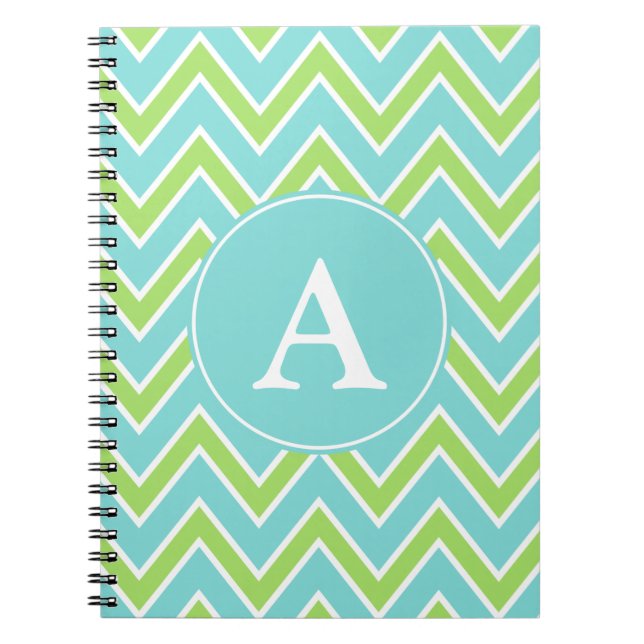 Personlig Lime Monogram bärbar dator Journal Gift Anteckningsbok (Framsidan)