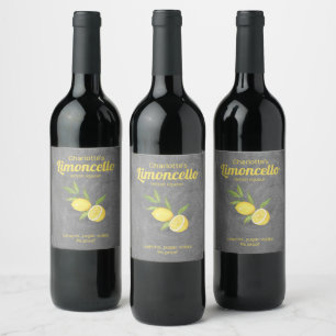 Personlig Limoncello Lemon Liqueur Vinflaska Etikett