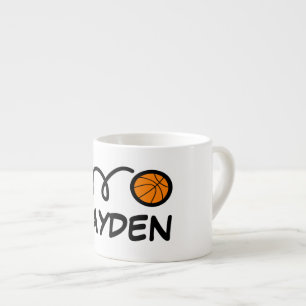 Personlig liten barn mugg med söt basket espressomugg