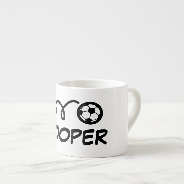Personlig liten barn mugg med söt fotboll espressomugg (Framsida höger)