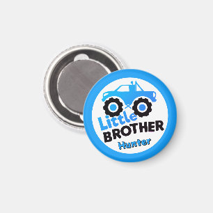 Personlig Liten Bror Monster Truck Blå Magnet