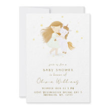 Personlig liten flicka enhörning baby shower