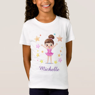 Personlig liten gymnastikflicka jul t shirt