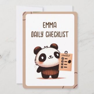 personlig liten Panda daglig checklista