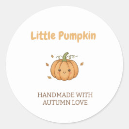 Personlig liten pumpa babyfilt runt klistermärke