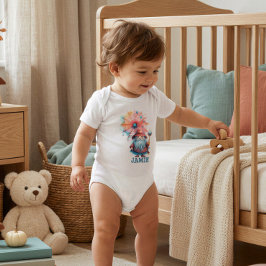 Personlig liten trollkarl baby Halloween-bodysuit T Shirt
