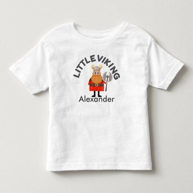 Personlig liten Viking barn t-shirt (Framsida)