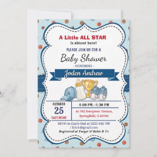 Personlig Little All Star Baby Shower-fest Inbjudningar