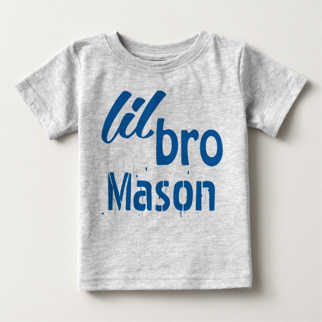 Personlig Little BRO Blue Tee (Framsida)