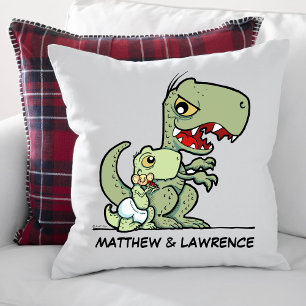 Personlig Little Brother T-Rex Dinosaur Namn Kudde