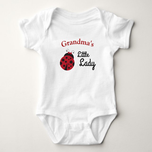 Personlig Little Dam Ladybug Baby Bodykostym T Shirt (Framsida)