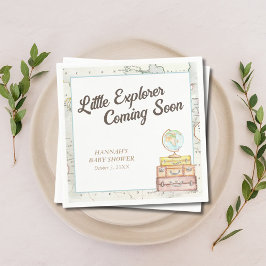 Personlig Little Explorer Baby Shower Napkins Pappersservett