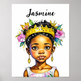Personlig Little Girl Princess of Färg Poster