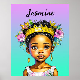 Personlig Little Girl Princess of Färg Poster