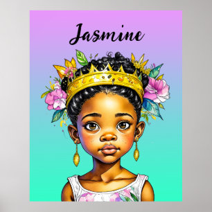 Personlig Little Girl Princess of Färg Poster