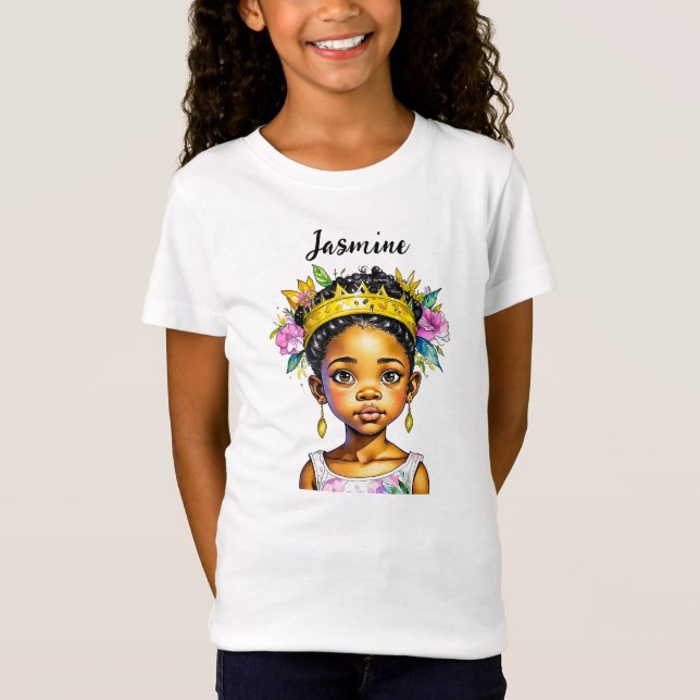 Personlig Little Girl Princess of Färg T Shirt (Framsida)