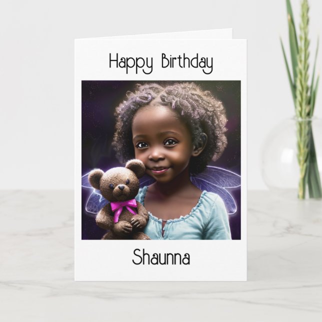 Personlig Little Girl's Card and Färg Page Kort (Framsida)